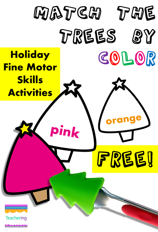 FREE Christmas holiday themed fine motor skills activities for winter centers in Pre-K, Kindergarten, and 1st grade!