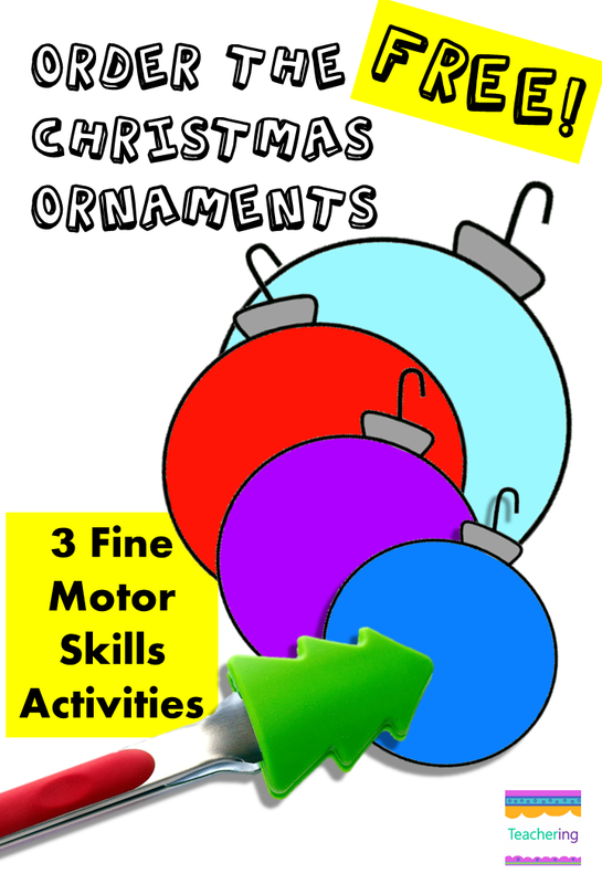 Free Christmas fine-motor skills development activities for preschool and kindergarten holiday tasks.